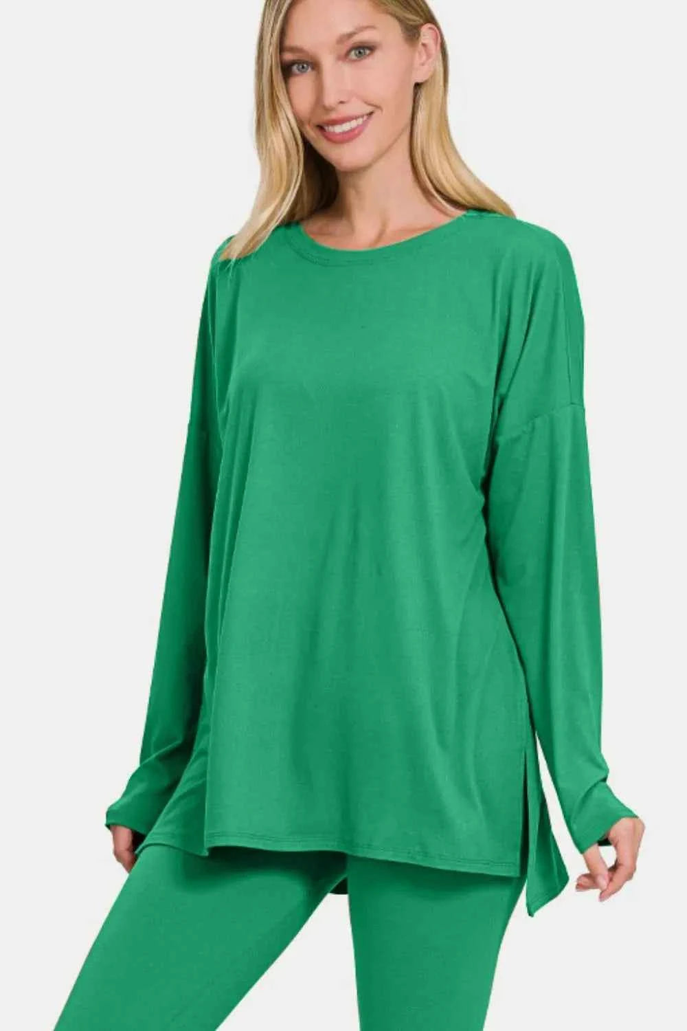 Brushed Microfiber Top and Leggings Lounge Set - Zenana