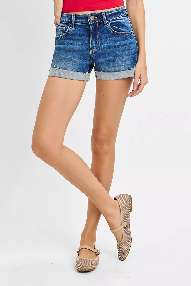 Low Rise Cuffed Shorts
