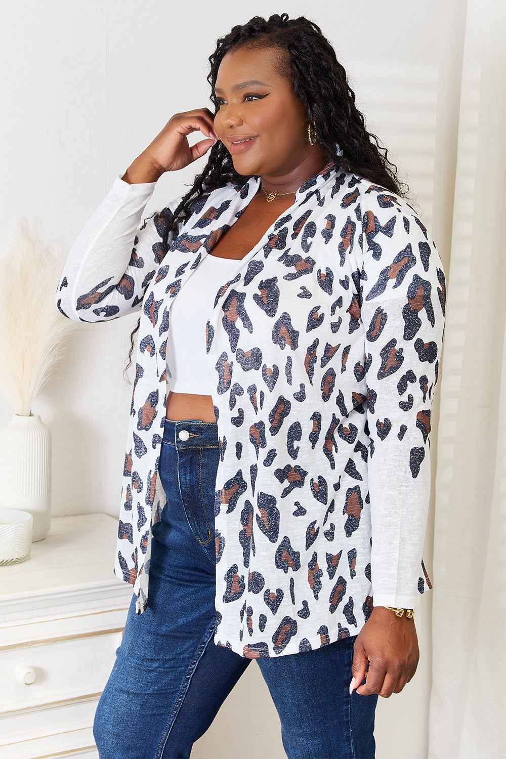 Leopard Long Sleeve Cardigan - Double Take