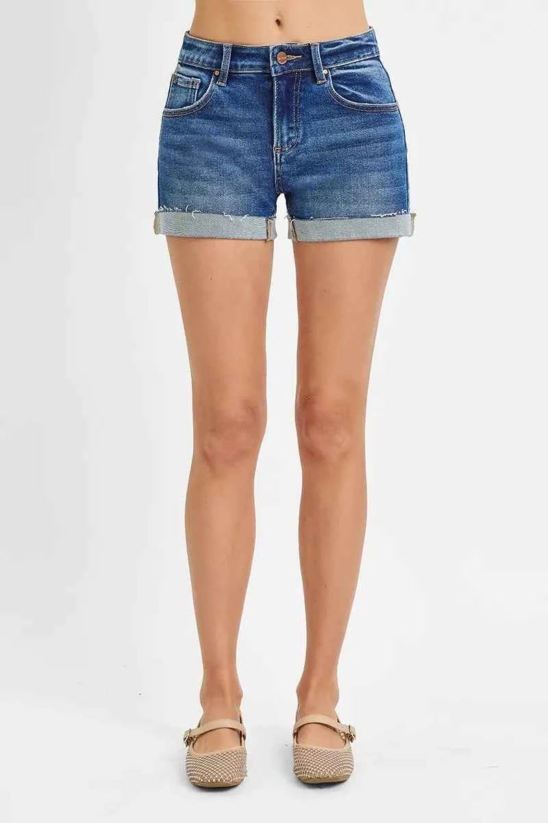 Low Rise Cuffed Shorts - RISEN