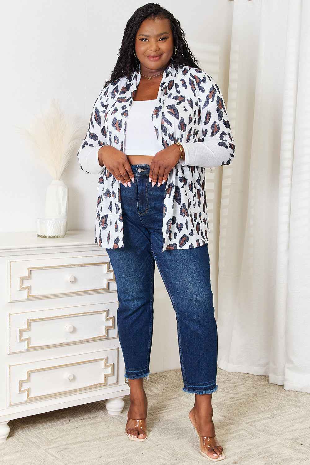 Leopard Long Sleeve Cardigan - Double Take