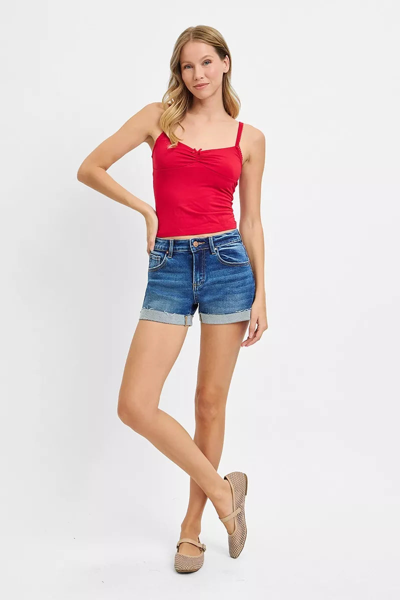 Low Rise Cuffed Shorts