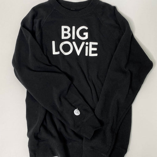 BIG LOViE CREWNECK SWEATSHIRT | BLACK - Excel Merchandise