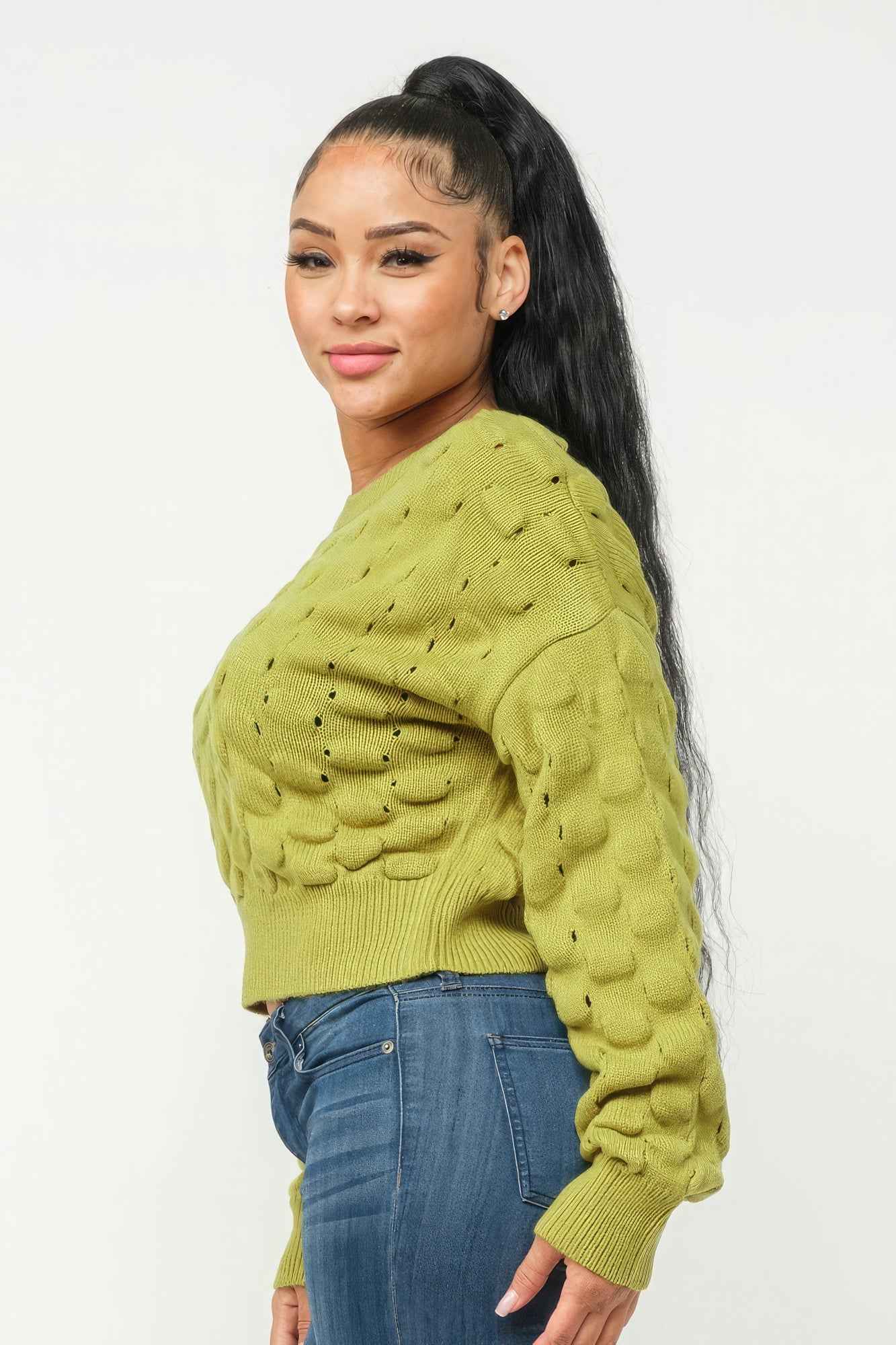 Checker Sweater Top