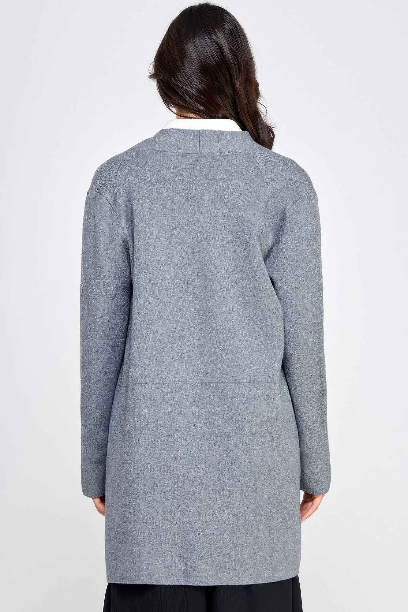 Basic Soft Long Line Open Front Sweater Cardigan