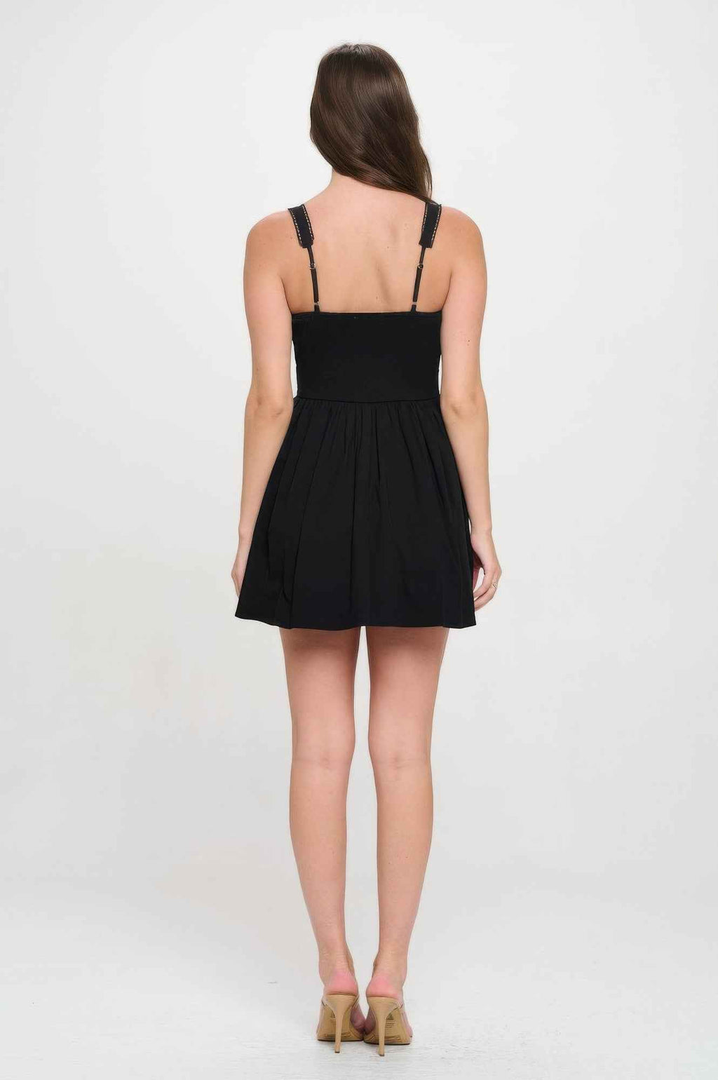 Front Ribbon Tie Bustier Dress