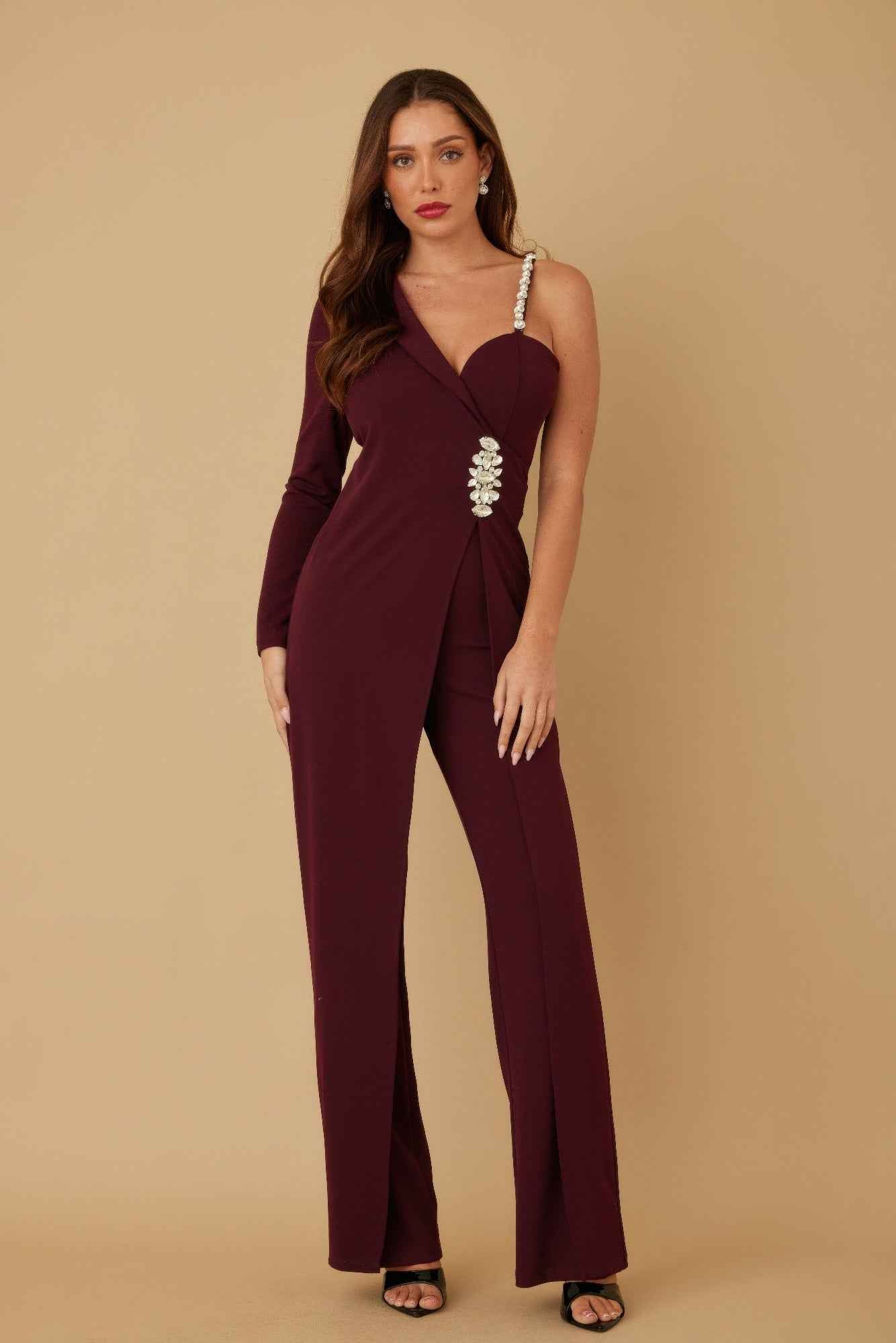 Jewel One Strap Shoulder Jumpsuit - Excel Merchandise - – Liorienne