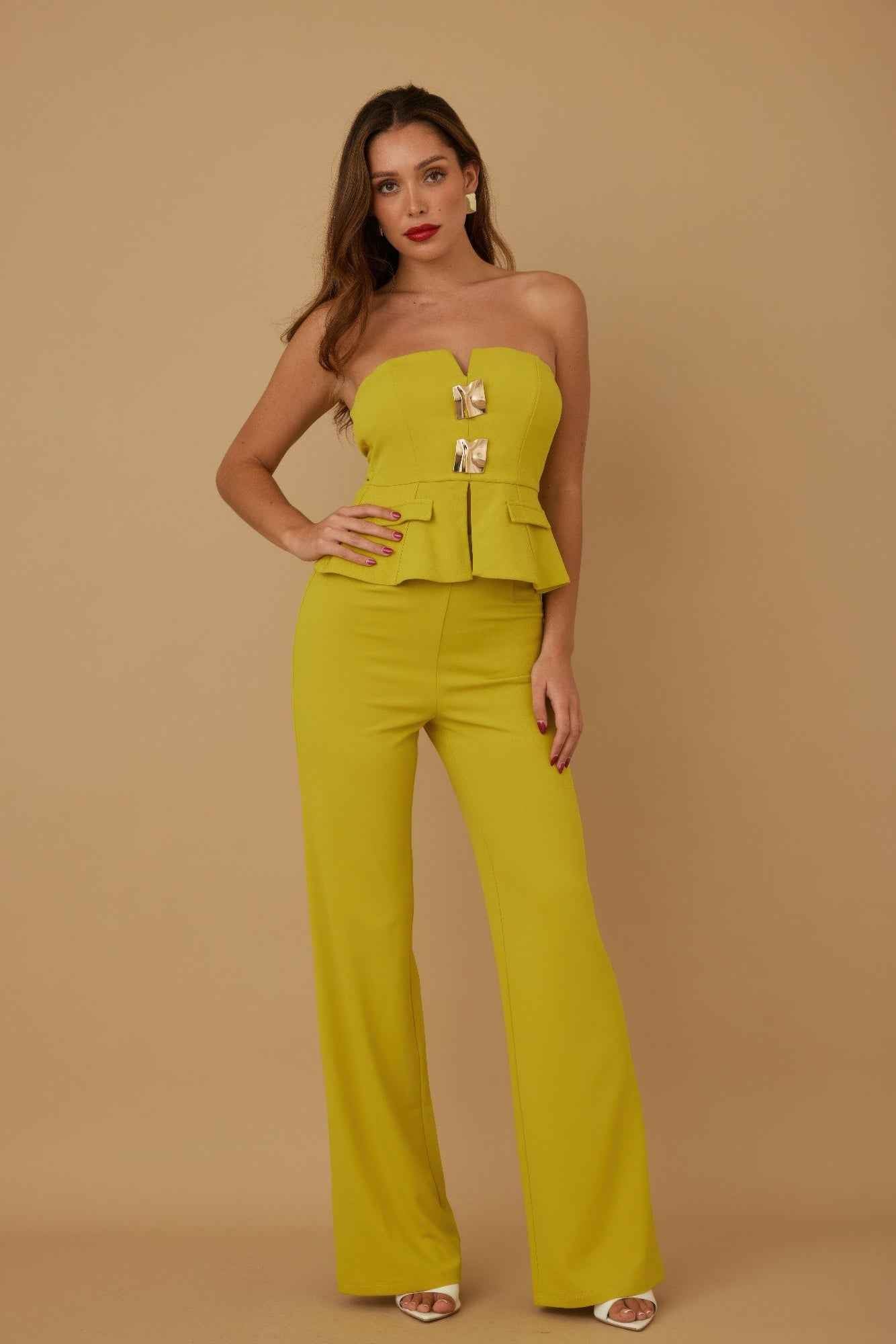 Scrunched Golden Stone Strapless Sets