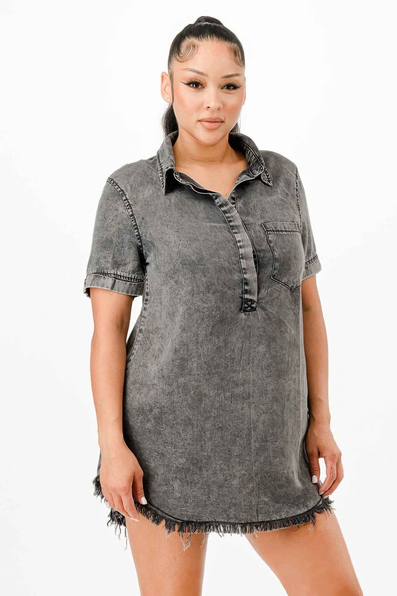 Washed Denim Dress