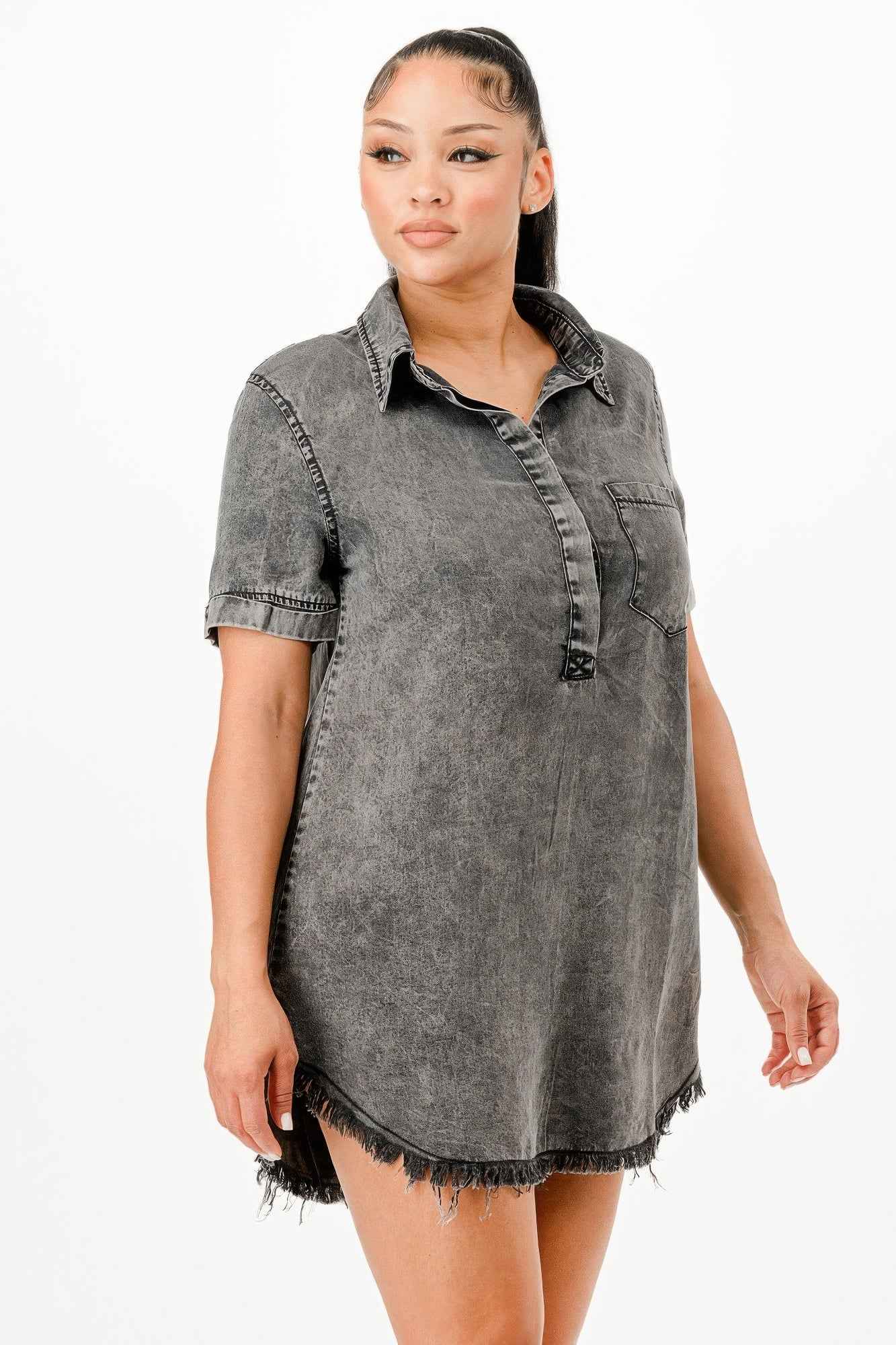 Washed Denim Dress