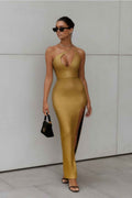 One Shoulder Slit Maxi Dress
