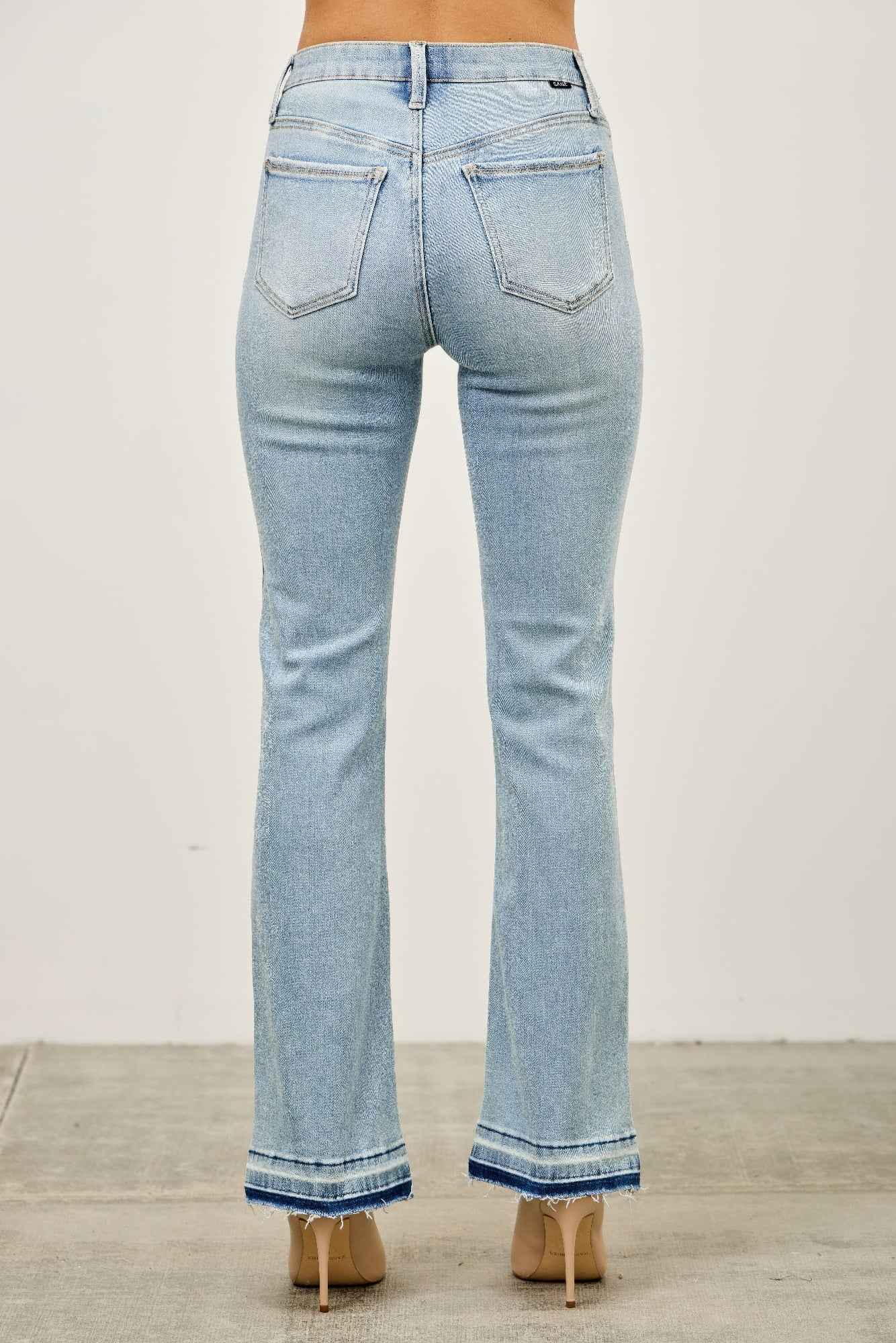 Mid Rise Flare With Released Hem
