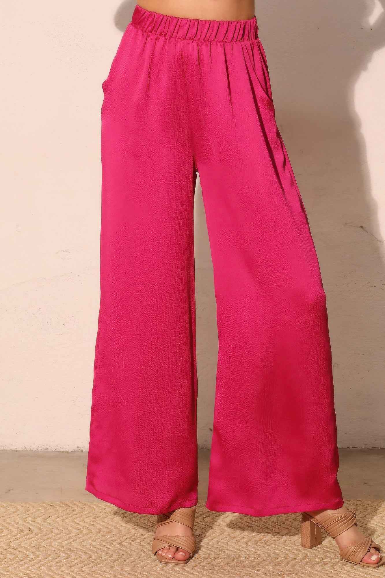 Hammered Satin Pocket Pants