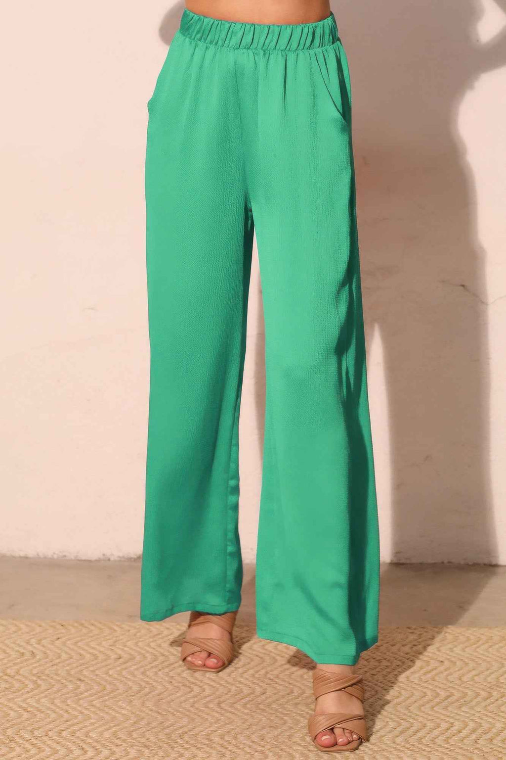 Hammered Satin Pocket Pants