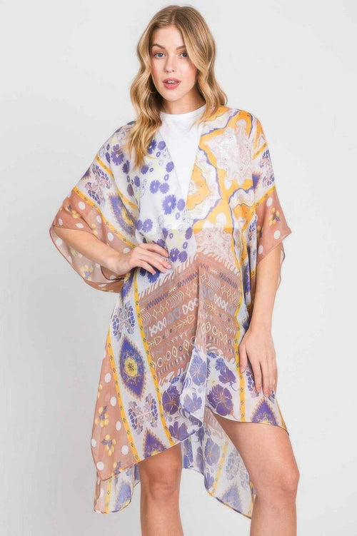 Boho Flower Print Kimono