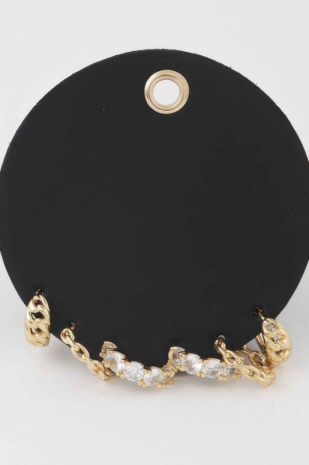 Multi Jewel Chain Hoop Earrings Set