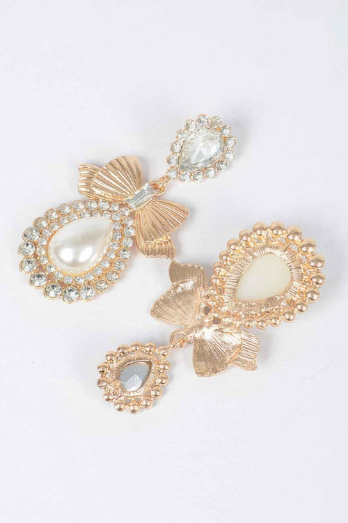 Bow Faux Pearl Earring