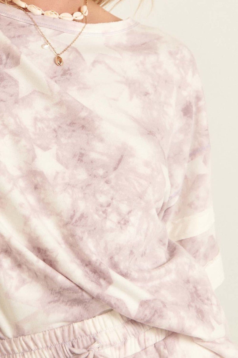 A Star-pattern Tie-dye Knit Top - Excel Merchandise