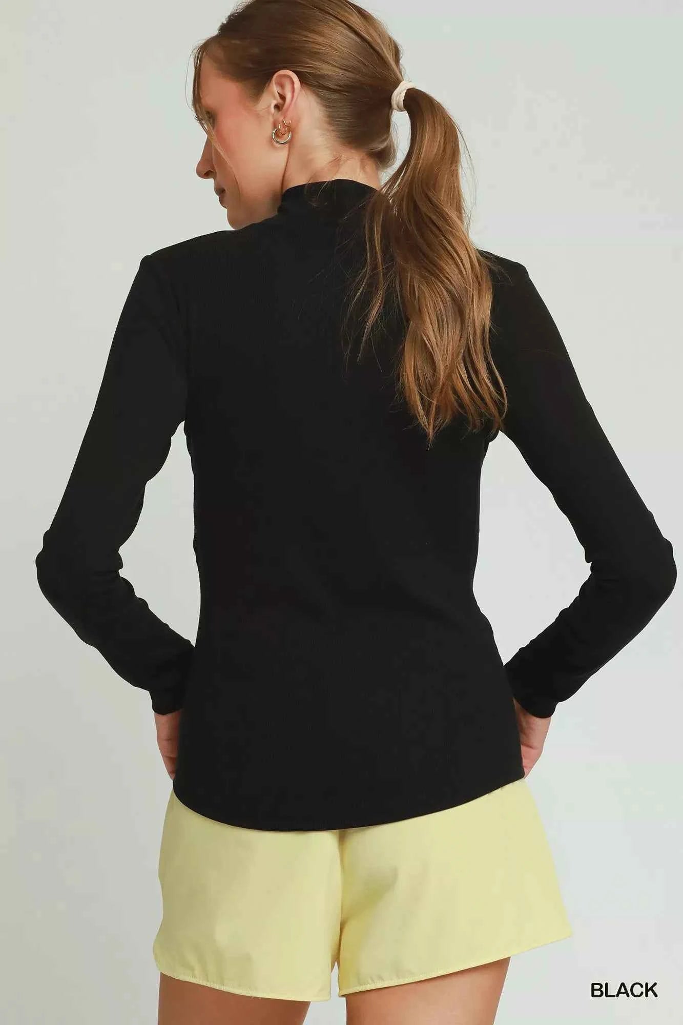 Umgee Long Sleeve Mock Neck Top