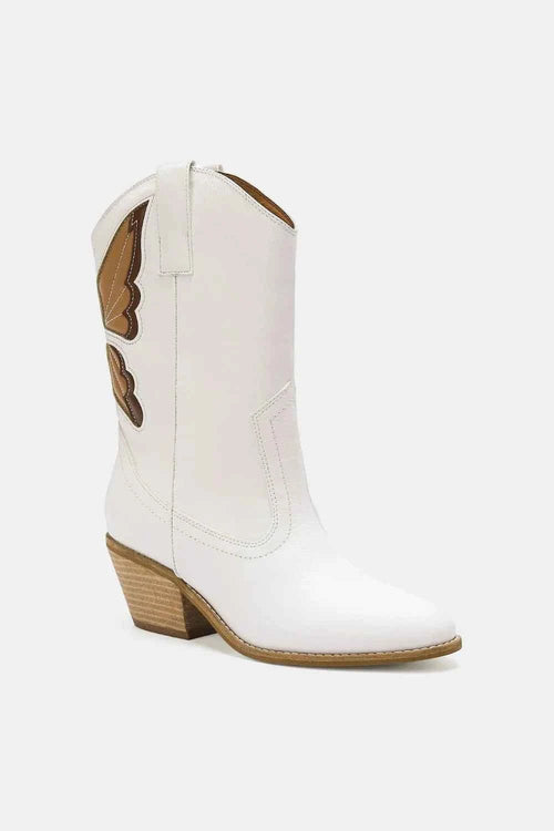 Beast Fashion Butterfly Cut Detail Point Toe Boots - Liorienne