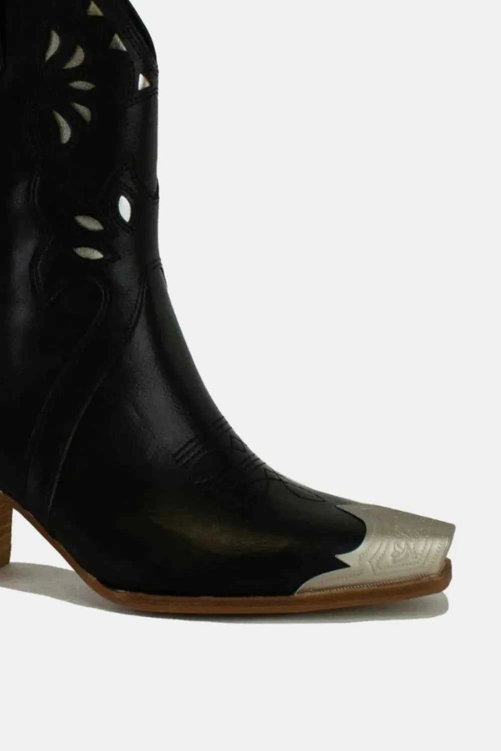 Beast Fashion Cut-Out Floral Embroidery Boots - Liorienne