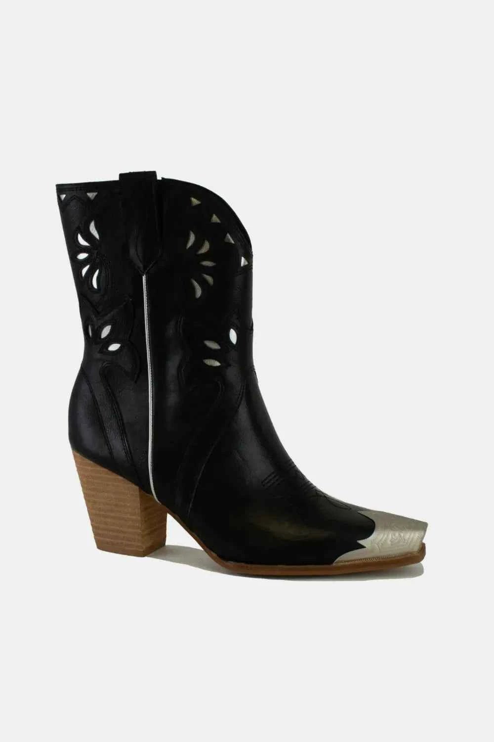 Beast Fashion Cut-Out Floral Embroidery Boots - Liorienne