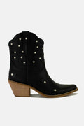 Beast Fashion Faux Leather Star-Shaped Cutouts Point Toe Boots - Liorienne