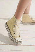 Beast Fashion Glitter Lace-Up Studded Platform Sneakers - Liorienne