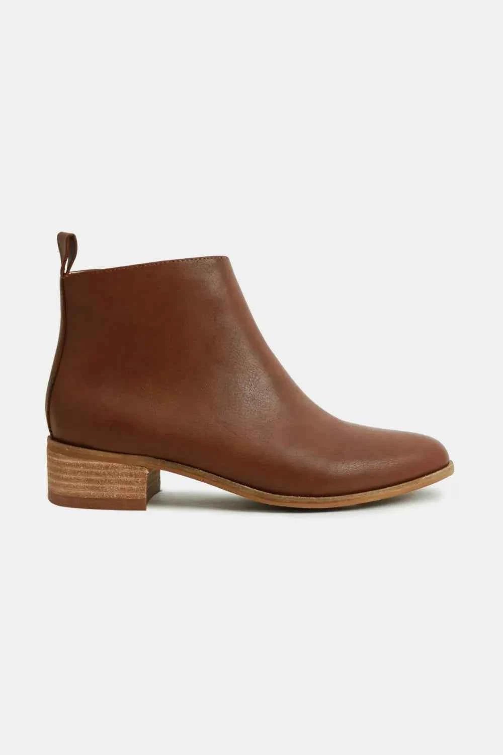 Beast Fashion PU Leather Block Heel Boots - Liorienne