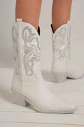 Beast Fashion Rhinestone Detail Point Toe Boots - Liorienne