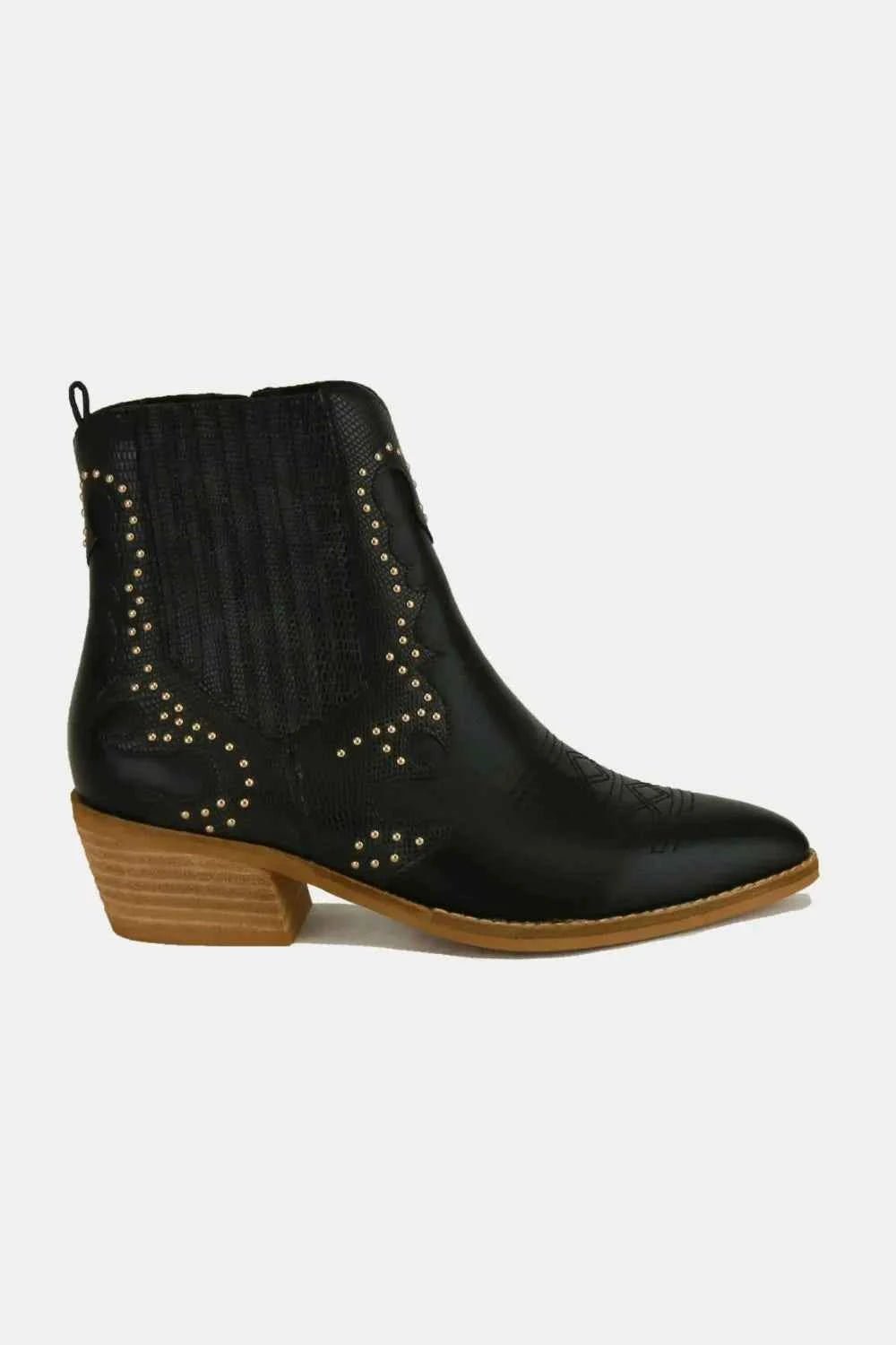 Beast Fashion Studded Detail Point Toe Boots - Liorienne