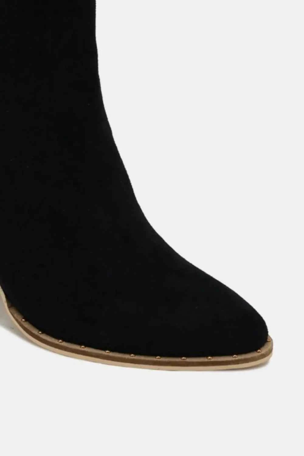 Beast Fashion Suede Point Toe Ankle Booties - Liorienne