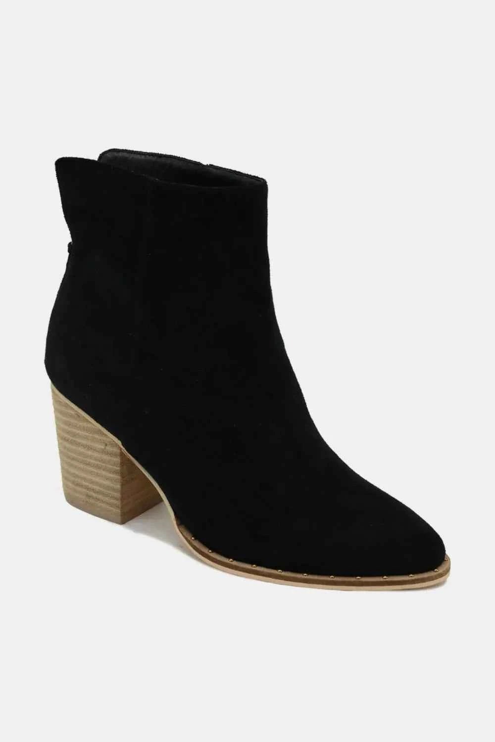 Beast Fashion Suede Point Toe Ankle Booties - Liorienne
