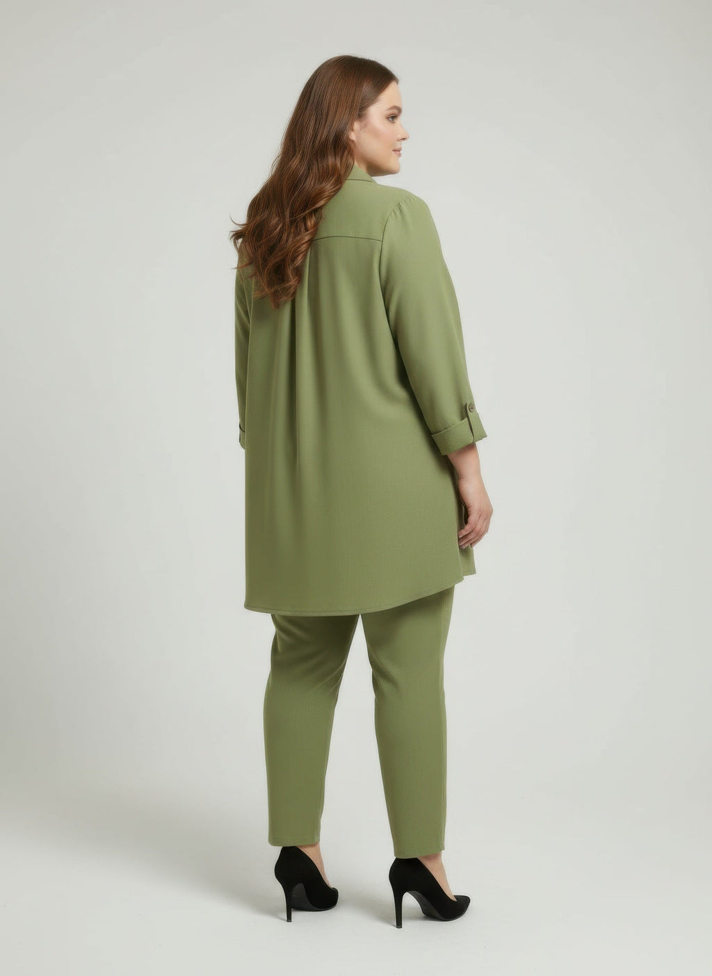 Blush Utility Button Front Roll Sleeve Blouse - Liorienne