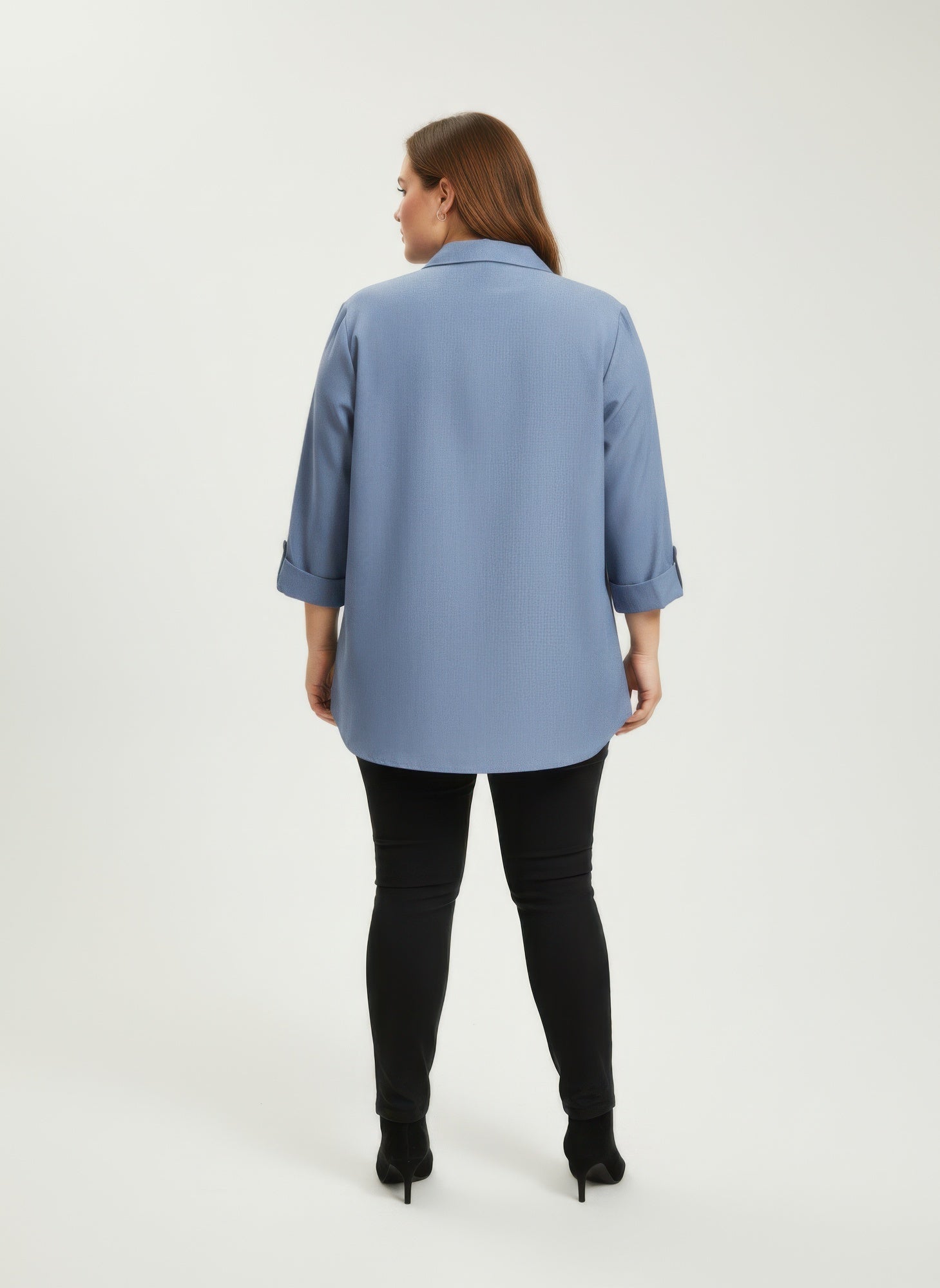 Blush Utility Button Front Roll Sleeve Blouse - Liorienne