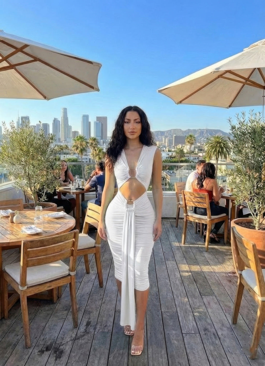 Body-con Midi Dress In A Vibrant - Liorienne