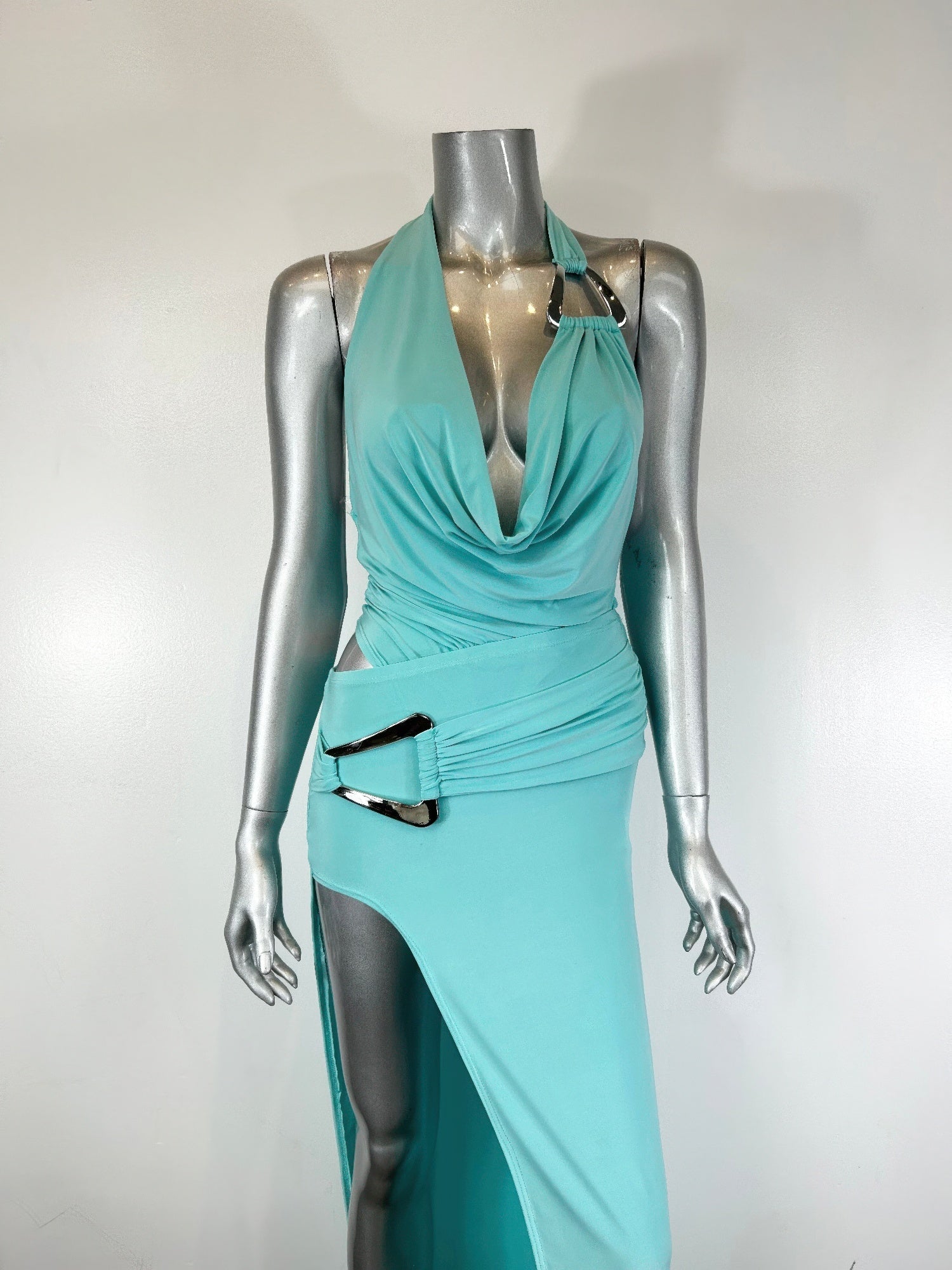 Body Suit Skirt Set Halter Neck Tie - Liorienne