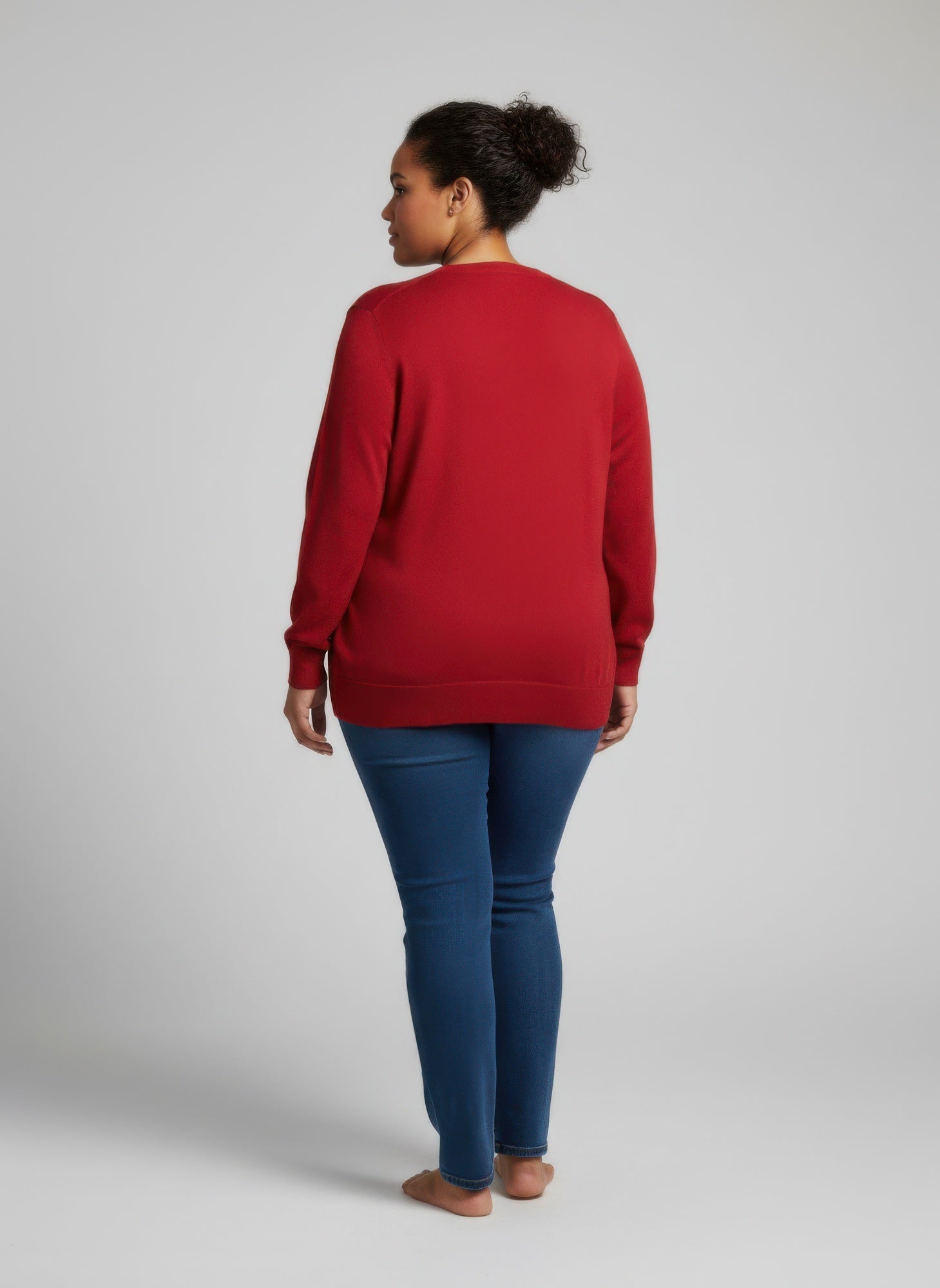 Burgundy Shimmer Detail Knit Tunic Top - Liorienne