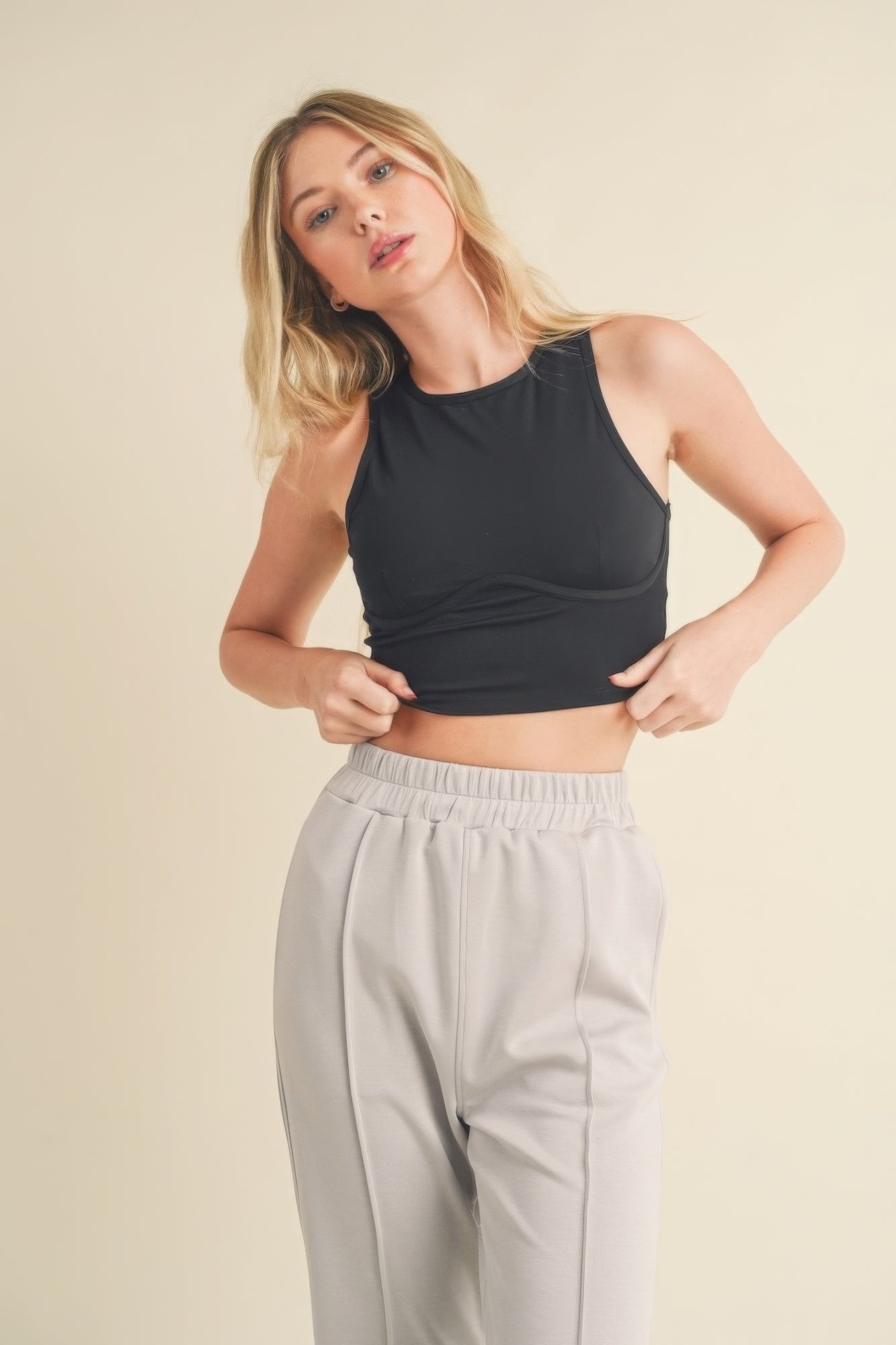 Corset Inspired Cropped Tank Top - Liorienne