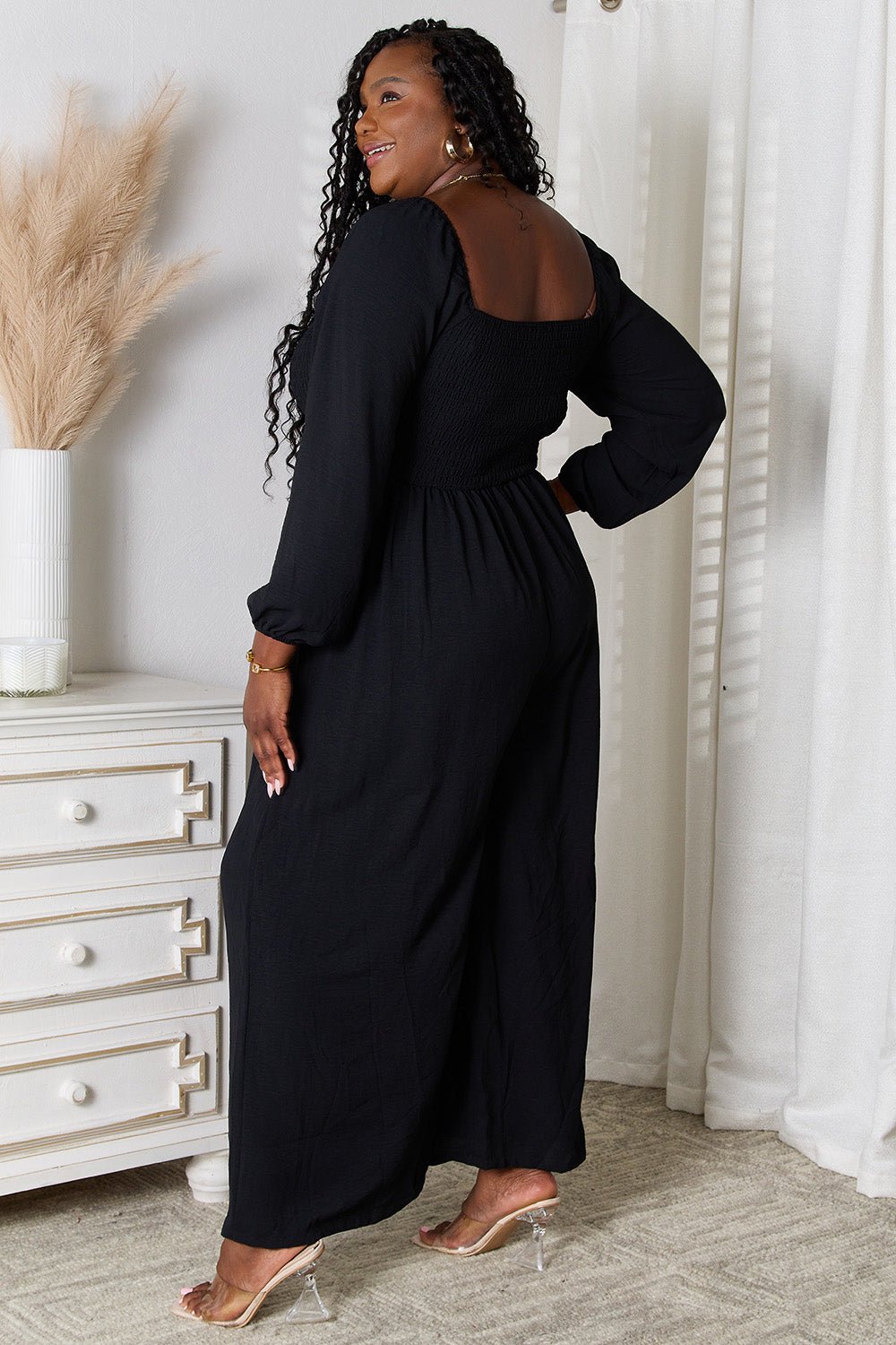 Double Take Square Neck Jumpsuit with Pockets - Liorienne