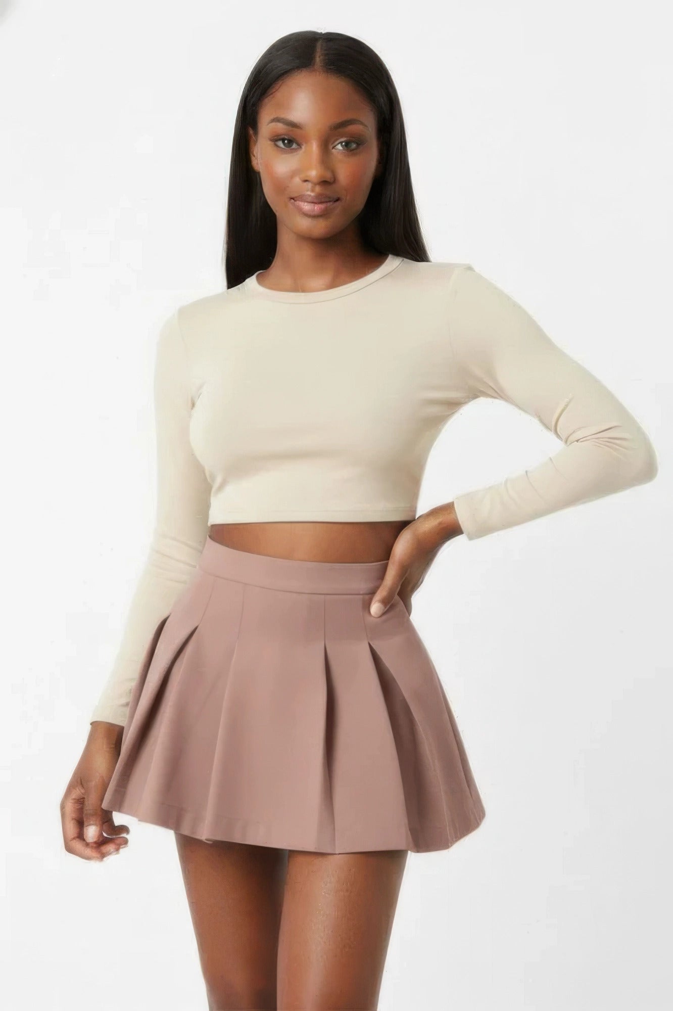 Essential High-waist Pleated Mini Skirt - Liorienne