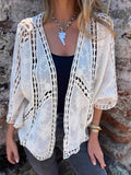 Full Size Embroidered Open Front Cardigan Plus Size - Excel Merchandise