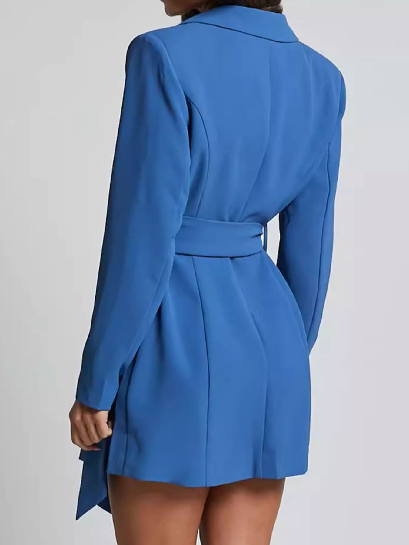 Lapel Collar Tie Waist Blazer - Excel Merchandise