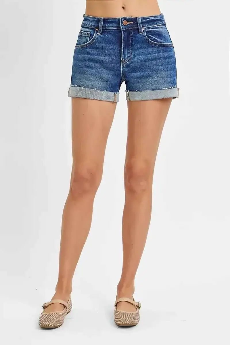 Low Rise Cuffed Shorts - RISEN - Liorienne