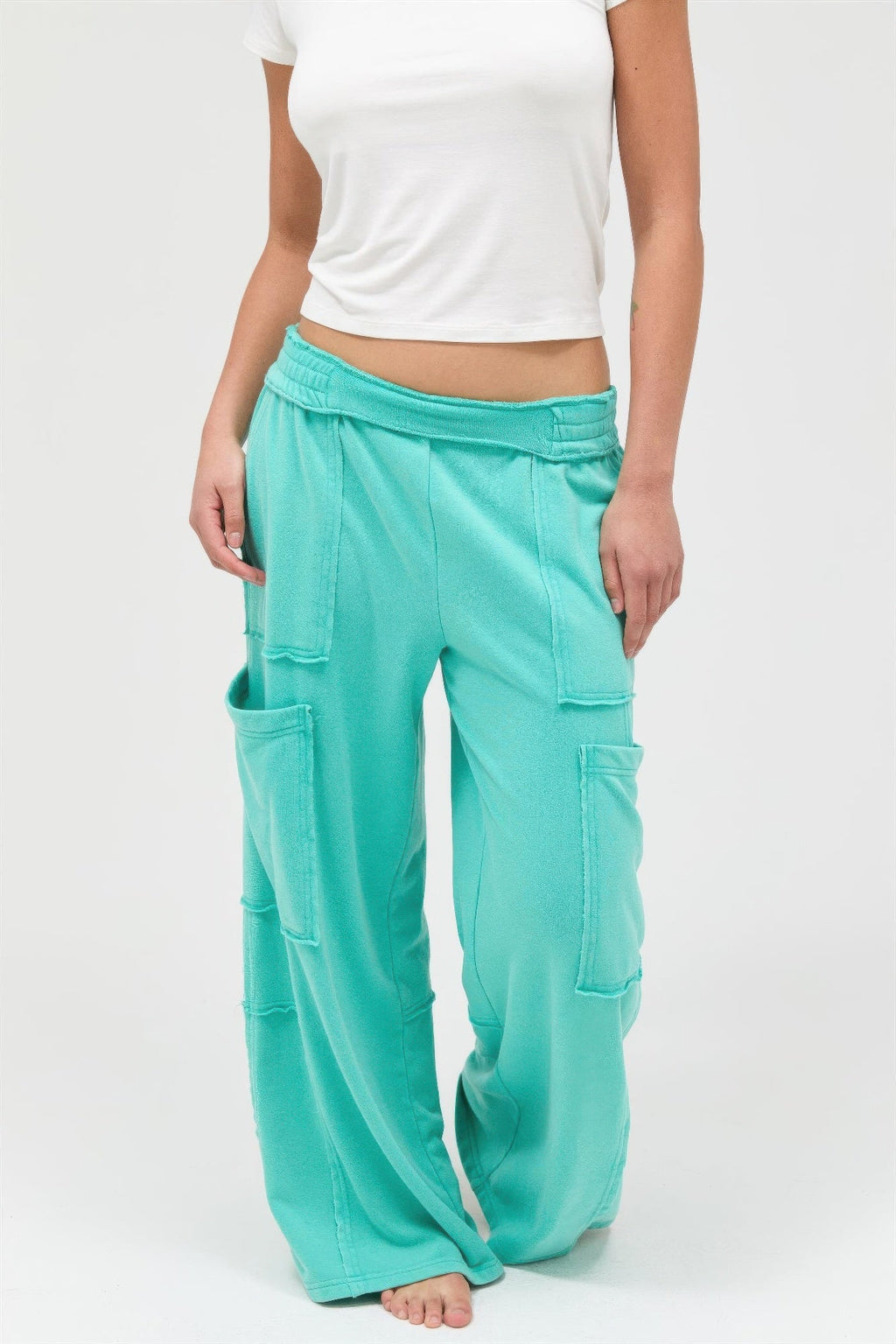Mineral Wash Wide Leg Cargo Pants - Excel Merchandise