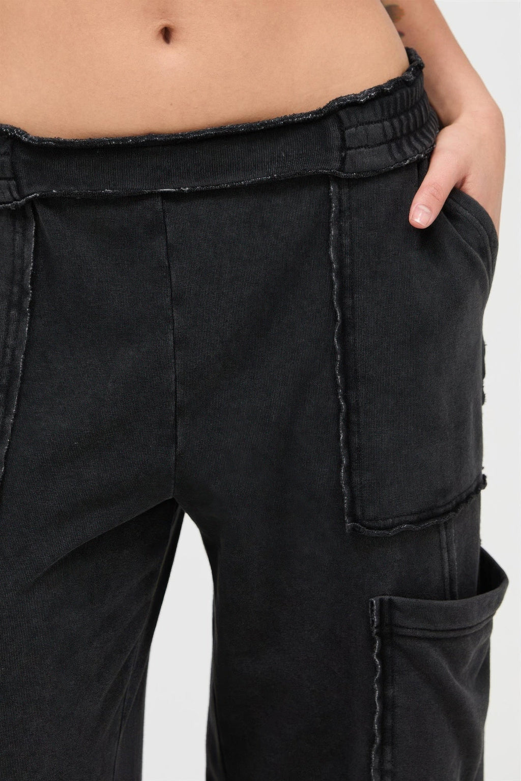 Mineral Wash Wide Leg Cargo Pants - Excel Merchandise