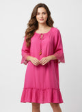 Mlle Gabrielle Solid Elbow Sleeve Dress - Excel Merchandise