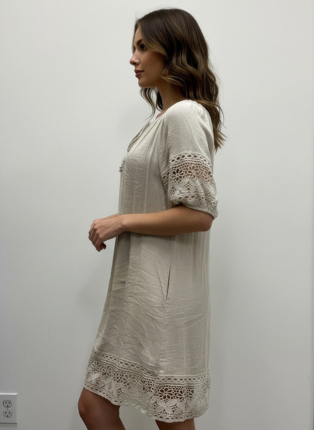 Mlle Gabrielle Solid Short Sleeve Dress - Excel Merchandise