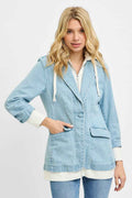 RISEN One Button Blazer with Hoodie Jacket - Excel Merchandise