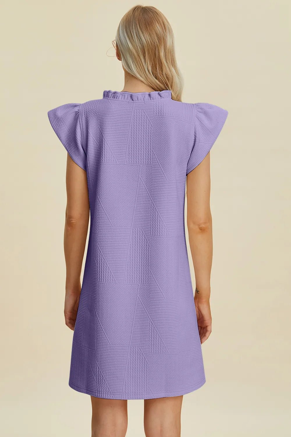 Ruffled V-Neck Cap Sleeve Dress - Double Take - Liorienne